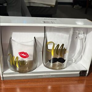 True Living Mr. and Mrs. Glass Set